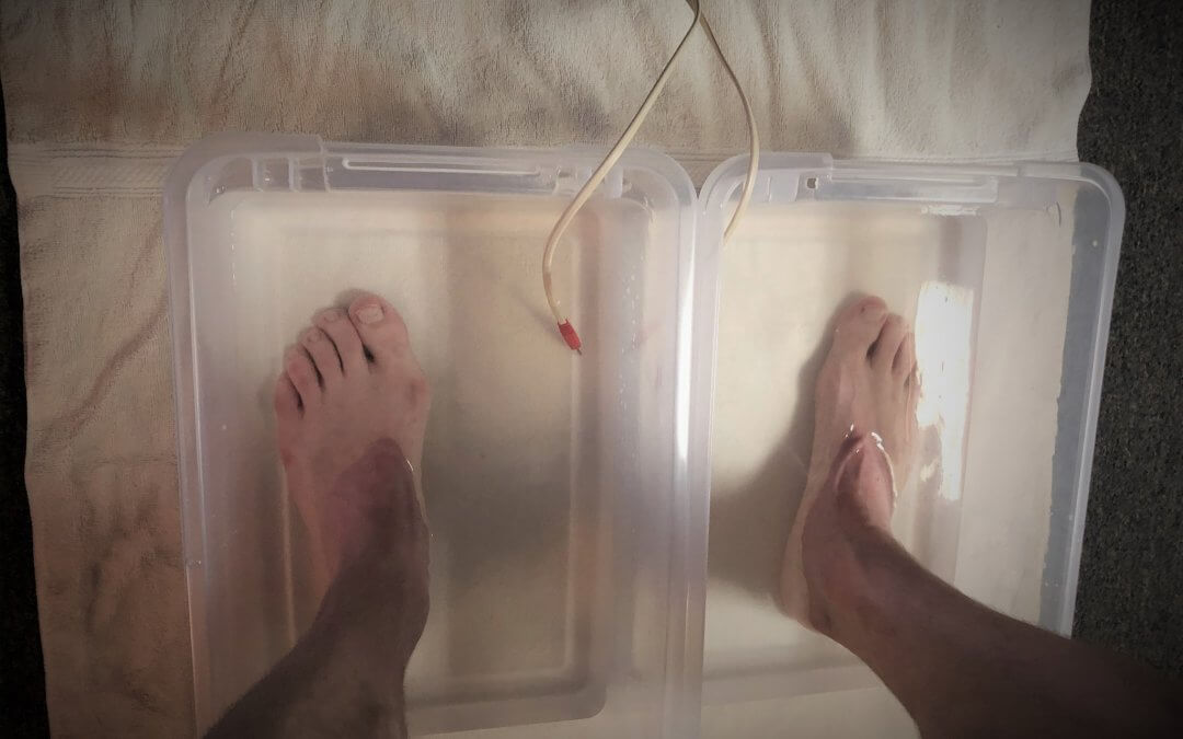 electrode foot treatment in water