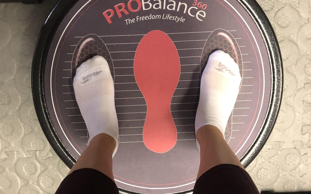 patient's feet on ProBalance machine getting therapy